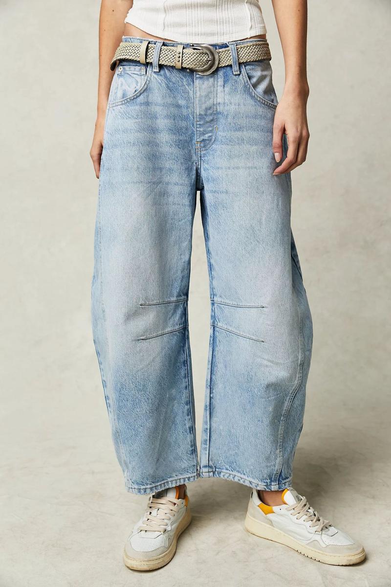 Jeans et Pantalons Femme | Jean droit à poches contrastées Femme Bleu jean